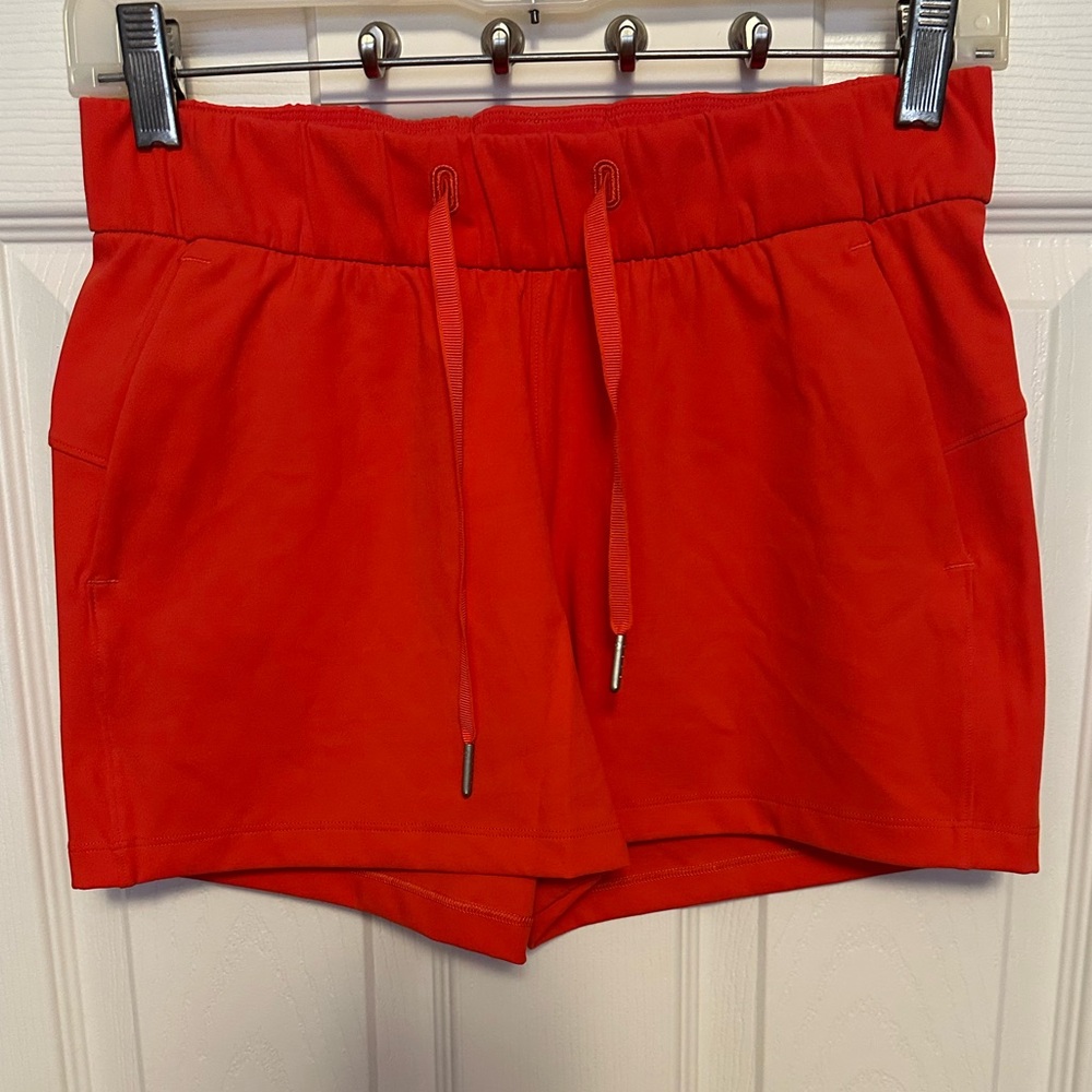 lululemon athletica Bright Red Drawstring Athletic Shorts
